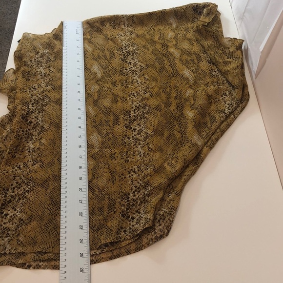 Dana Buchman Animal Print Bat Wing Sleeves Sheer Top Extra Large - Picture 7 of 8